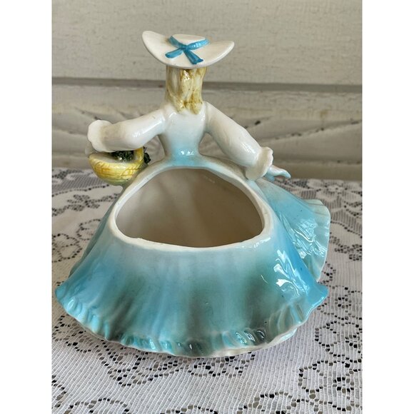 Vintage LEFTON Southern Belle with Flower Basket PLANTER #30008 6 1/2 - Picture 5 of 10
